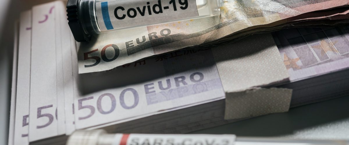Coronavirus, Teströrchen auf Euroscheinen
